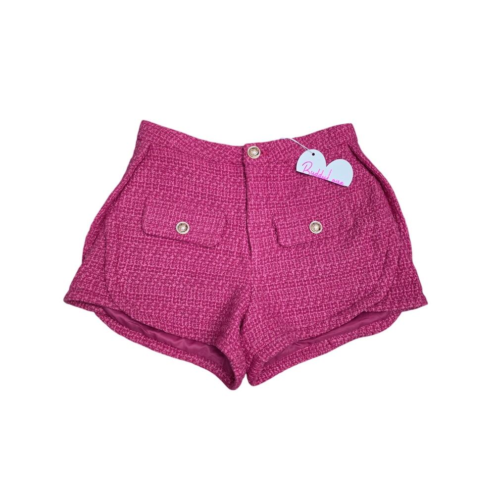 Buddy Love NEW Tweed Pink Shorts Size Medium